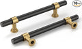 goldenwarm 10 Pack Black and Gold Cabinet Pulls 4 Inch Kitchen Cabinet Handles Black Kitchen Drawer Pulls for Dresser Bathroom Modern Hardware,Zinc Alloy Base