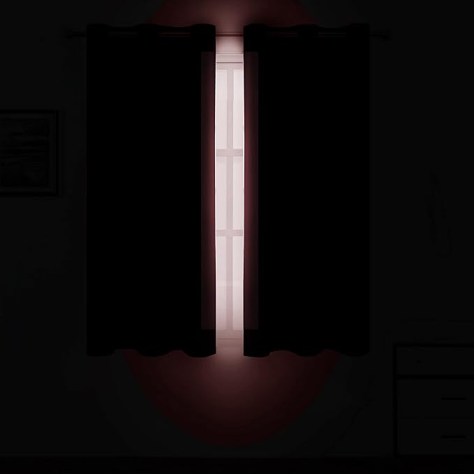 Burgundy Red Thermal Blackout Curtains/52 x 54 Inch/Set of 2 Panels Room - Image 3