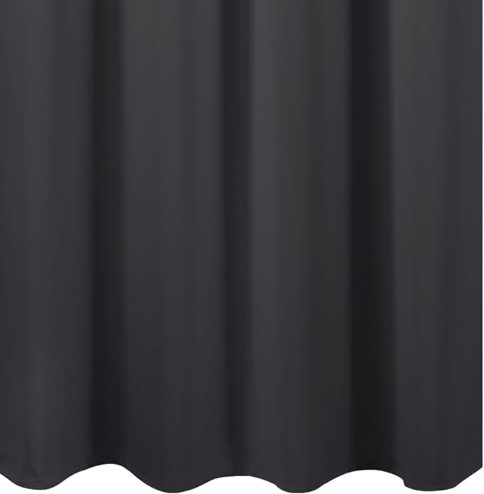 Blackout Curtains 66 x 54 Inch Long Dark Grey Curtains Set of 2 Panels Room - Image 8