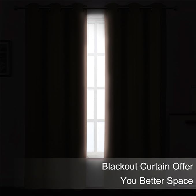 Blackout Curtains 52 x 108 inch/Blush Curtains Set of 2 Panels/Thermal - Image 3