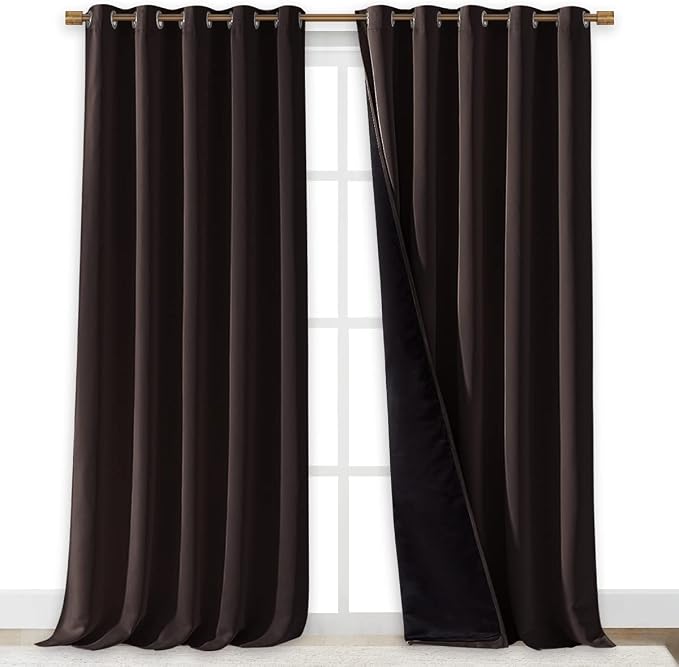 NICETOWN Cold Blocking 100% Blackout Curtains, Durable Black Lined Blackout - Image 2