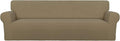 PureFit Stretch Couch Covers for Sofa 4 Seater Slipcovers Tan | 1-Piece Sofa by PureFit