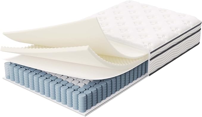 Modway Jenna 10” Innerspring and Memory Foam Twin XL Mattress With Individually Encased Coils, White