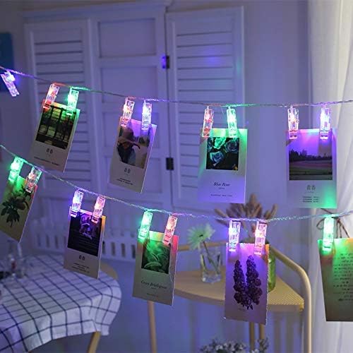 40 LED Photo Clip Fairy Lights - Twinkle Starry Lights for Home, Bedroom, Wall, Halloween, Thanksgiving, Christmas, Party, Wedding Decor - Multicolor