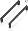 Ravinte 25 Pack Matte Black Cabinet Pulls, 5 Inch (128mm) Hole Center Slim Kitchen Handles, Square Drawer Pulls for Cabinets & Cupboards, Hardware