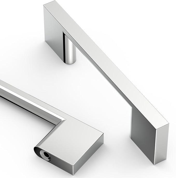 Asidrama 10 Pack 3 Inch(76mm) Polished Chrome Kitchen Cabinet Handles, Cabinet Pulls Kitchen Cabinet Hardware for Cupboard Drawer Pulls