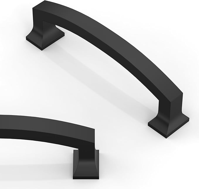 10 Pack Matte Black Cabinet Pulls 3.75 Inch(96mm) Kitchen Cabinet Handles Solid Zinc Alloy Cabinet Hardware Drawer Pulls