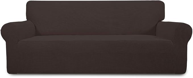 Easy-Going Stretch 4 Seater Oversized Sofa Couch Cover Chocolate | 1-Piece by Easy-Going