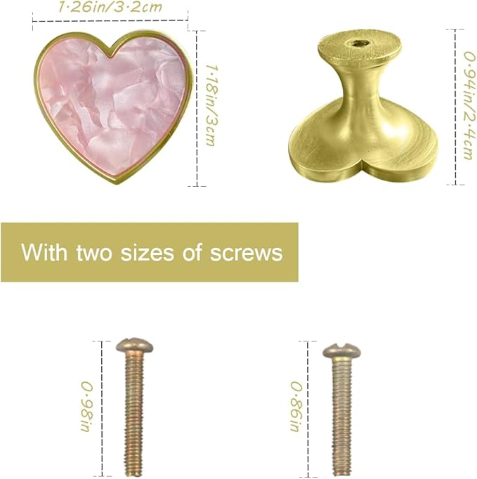 6 pcs Butterfly Shape Knobs Handle Gold Cabinet Knobs Decoration Door Handle Single Hole Handles Cabinet Drawer Dresser Kitchen Wardrobe Furniture Hardware Pulls (Pink Love)