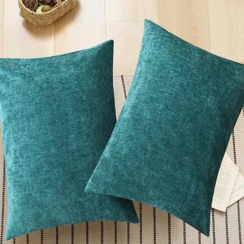 CaliTime Decorative Standard Throw Pillow Covers 26 X 20 Inches Teal | Pack of 2 - Image 5