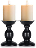 2 Pcs Black Pillar Candle Holders, Most Ideal for 3" Pillar Candles, Gifts for Wedding, Party, Home, Spa, Reiki, Votive Candle (2 x S)