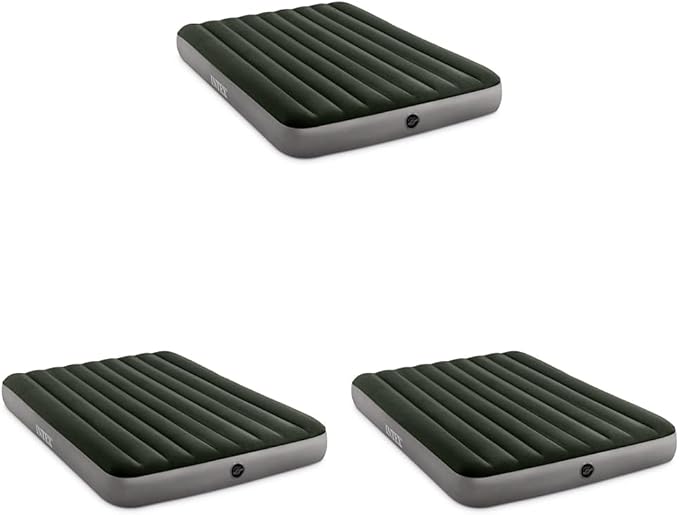 Intex 64109E Dura-Beam Standard Prestige Air Mattress: Fiber-Tech – Queen Size – 10in Bed Height – 600lb Weight Capacity – Pump Sold Separately (Pack of 3)