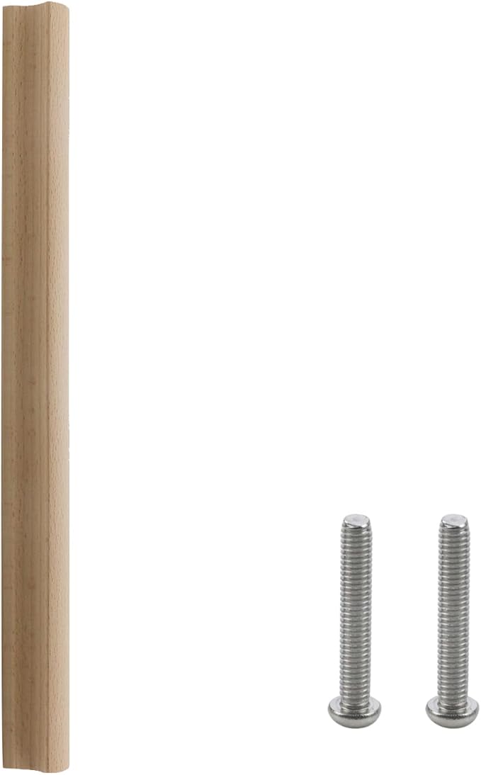 10Pcs Unfinished Beech Wood Solid Furniture Pulls Handles,Unfinished Unpainted Paintable Wooden Cupboard Closet Drawer Handle Pull,Length 11.81",Hole Dis.8.82"
