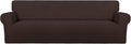 PureFit Stretch Couch Covers for Sofa 4 Seater Slipcovers Chocolate | 1-Piece by PureFit