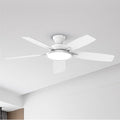 TALOYA 52 inch Ceiling Fans with Lights,Remote Control Multifunctional Quiet Fan with Three Color Temperature and Dimmable Light with Reversible Blades White
