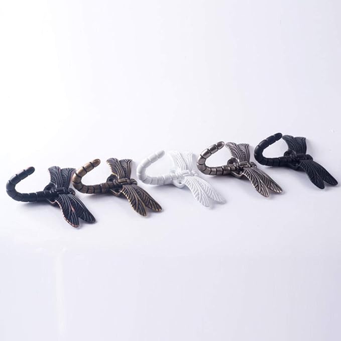 2pcs Dragonfly Coat Hooks Decorative Creativity Wall Mounted Hanger Hook for Home Handbag Key Towel Bathrobe (Bronze)