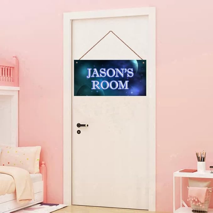 Personalized Sign Outer Space Room Décor Kids Room Decor, Universe Theme Little Man Cave Decor for Nursery, Planet Nursery Decor for Baby Game Room Boys Bedroom