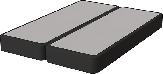 Nutan Inch Sturdy Box Spring for Mattress Support-Durable and Fully Assembled, Natural Wood Queen, Gray, 8" Foundation