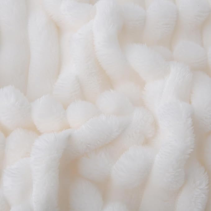Cream White Fleece Throw Blanket 50”×60” - Image 7