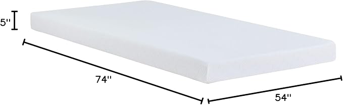 Linenspa 5 Inch Gel Infused Memory Foam Mattress - Full Size - Firm - Low Profile Bed - Mattress in a Box - Youth or Kids Bed - Guest Bedroom - Pressure Relieving and Breathable - CertiPur Certified