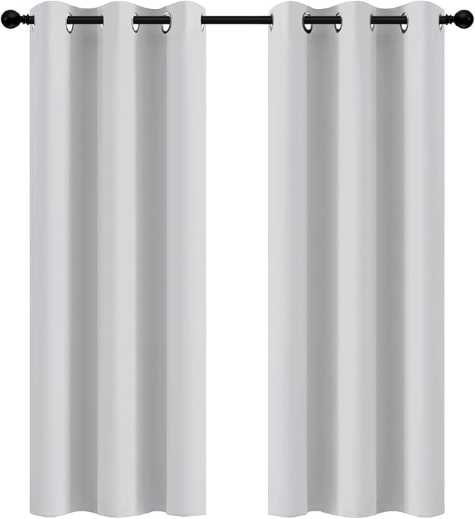 Yakamok Room Darkening Curtains 42x72 inch Greyish White-Living Room | 2 panels by Yakamok