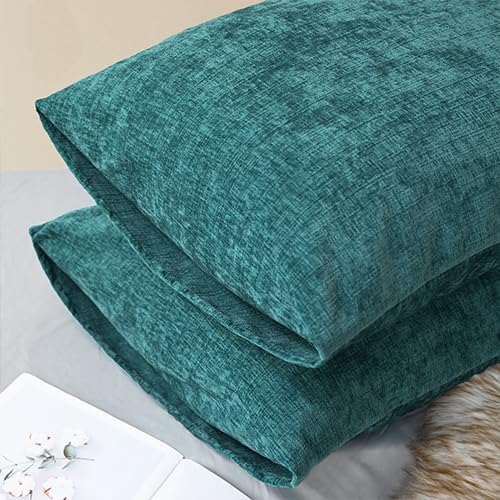 CaliTime Decorative Standard Throw Pillow Covers 26 X 20 Inches Teal | Pack of 2 - Image 4