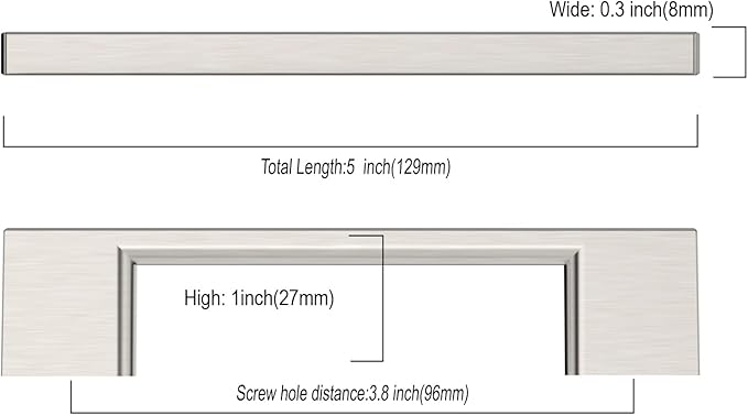 10 Pack Brushed Satin Nickel Cabinet Pulls 3.75 Inch Handles Hardware for Kitchen Cabinets Dresser Nickel Pulls