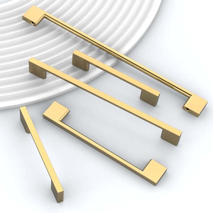 10 Pack Bronze Cabinet Pulls - 3.75 Inch Champagne Cabinet Handles for Dressers and Kitchen
