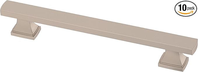 FRANKLIN BRASS Tiered Foot (10-Pack) Cabinet Handles 5-1/16" Hole Center Pulls | Satin Nickel Hardware Kitchen Door, Drawers, Dressers, Furniture P49574C-SN-B