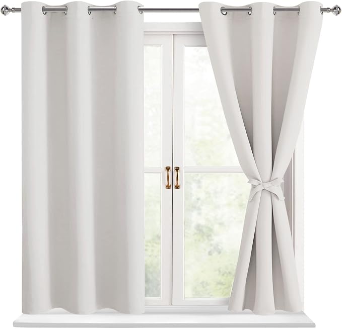 Blackout Curtains for Bedroom, 2 Drape Panels, 42 x 54 Inch | Thermal Insulated by Hiasan