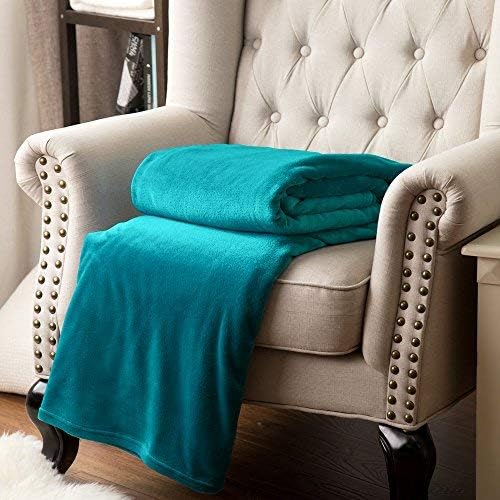Bedsure GentleSoft Fleece Blanket Twin Size Teal - Image 6