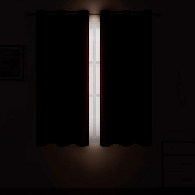 Chocolate Brown Thermal Blackout Curtains/52 x 54 Inch/Set of 2 Panels Room - Image 3