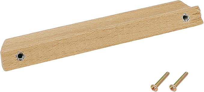 6Pcs Unfinished Wood Solid Furniture Pulls Handles,Unfinished Unpainted Paintable Wooden Handles Cupboard Closet Drawer Handle Pull,Length 6.1",Hole Dis.5.04"