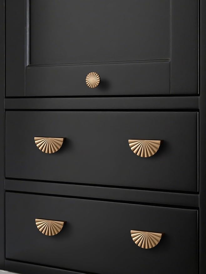 10 Pack Champagne Bronze Cabinet Pulls 2.5" Hole Center Cup Flat Drawer Pulls Kitchen Cupboard Bathroom Dresser Cabinet Hardware Handles Zinc Alloy
