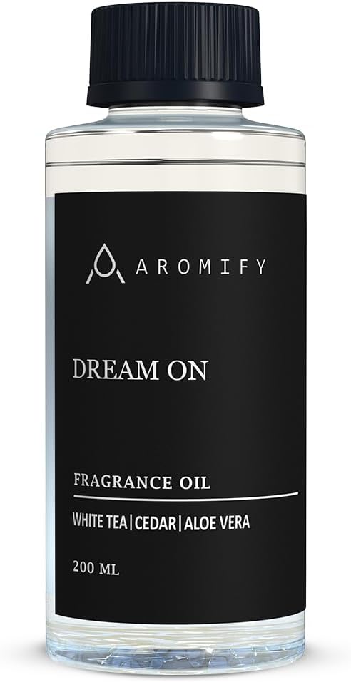 Dream On Diffuser Oil, 6.7 FL Oz, 200 mL, Luxury Hotel Scent Diffuser Oil for Home, Office & Spa, Fragrance Essential Oils for Aromatherapy, Aloe Vera & Cedarwood.