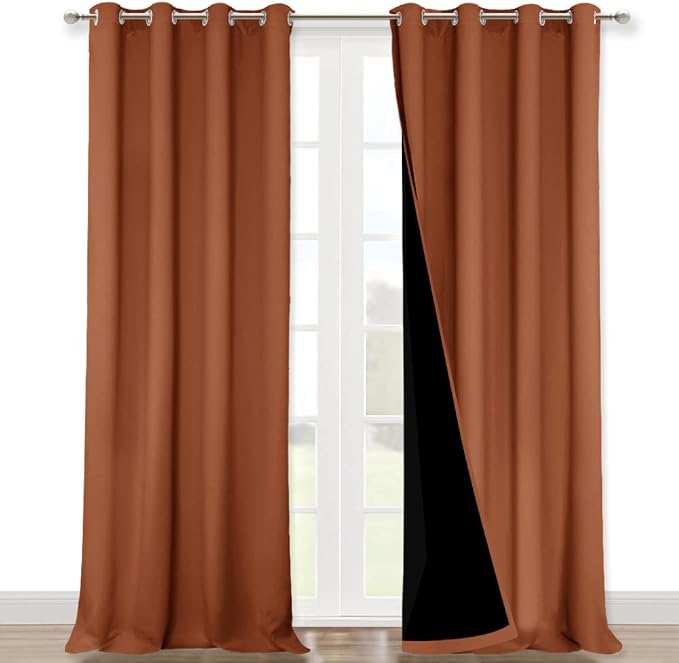 NICETOWN Burnt Orange 100% Blackout Curtains by NICETOWN