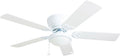 Prominence Home Benton Traditional 52 Inch Ceiling Fan with Light, LED Flush Mount Ceiling Fan, Indoor Fan with 5 Blades, White and Gray Oak Blade Finish Options, White (50852-01)