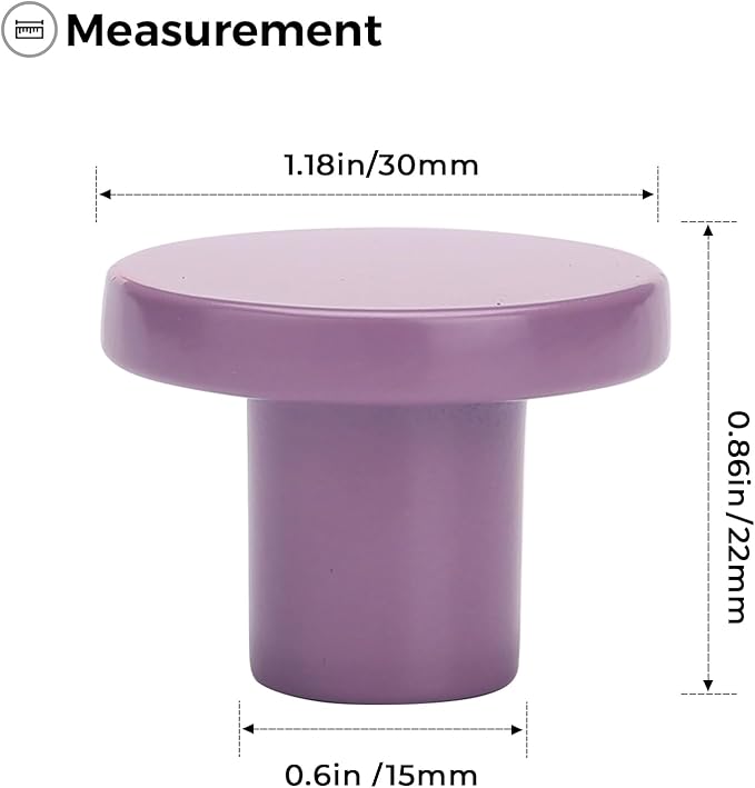 Ravinte 5 Pack Cabinet Knobs Purple Kitchen Cabinet Knobs Round Dresser Drawer Pulls Closet Door Pulls 1-1/5 Inch