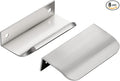 Ravinte Hardware 8 Pack Silver Cabinet Handles, 3.15 Inch (80mm) Finger Edge Pulls, 2-1/2 Inch Hole Center, Finger Pulls for Cabinets