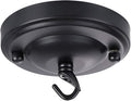 Upgraded Version 4.1Inch Light Canopy Kit Black, Chandelier Hook with Mounting Hardware, Iron Ceiling Canopy Kit for Pendant Light, Ceiling Hooks Cover Plate, Easy to Install, Varied Sizes