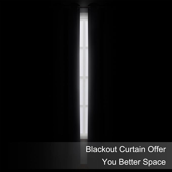 Dark Grey Blackout Curtains 34 x 63 Inch Length/Set of 2 Curtain Panels/Thermal - Image 3