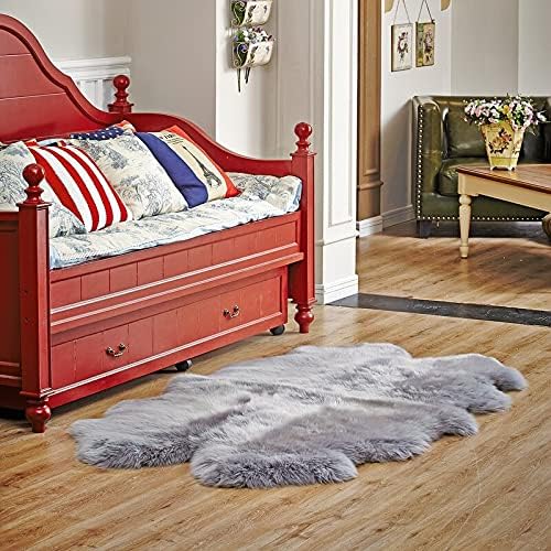HUAHOO Premium Genuine Sheepskin Rug Grey Real Australia Sheepskin Natural - Image 3