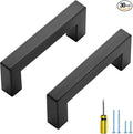 Ravinte 30 Pack Black Cabinet Pulls 3 Inch Square Kitchen Cabinet Handles Matte Black Kitchen Hardware for Drawer Pulls Drawer Handles Come with Screwdriver