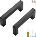 Ravinte 5 Pack Black Cabinet Pulls 3 Inch Square Kitchen Cabinet Handles Matte Black Kitchen Hardware for Drawer Pulls Drawer Handles Come with Screwdriver