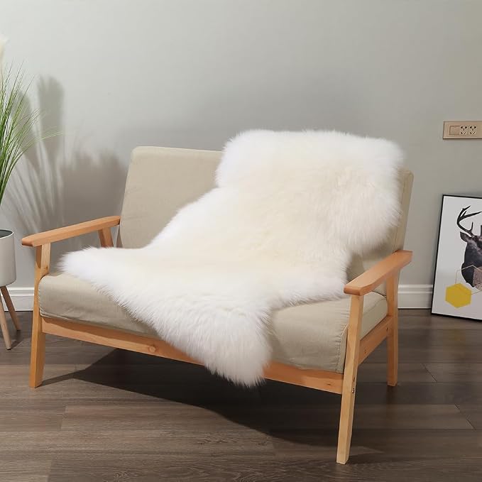 LLB Genuine Sheepskin Area Rug Wool Rug Fur Carpet Fluffy Shaggy Fur Rug - Image 6