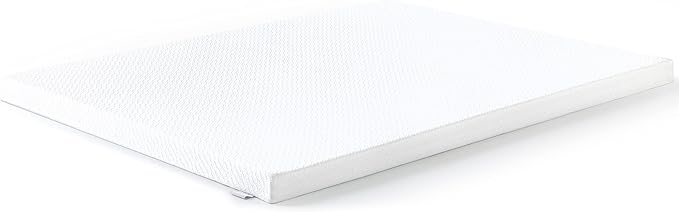 ZINUS 3 Inch Ultra Cooling Gel Memory Foam Mattress Topper with Cooling Cover, CertiPUR-US Certified, Queen, White