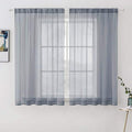 MIULEE 2 Panels Sheer Curtains for Living Room 54X63 Inch Dark Grey | Sheer by MIULEE
