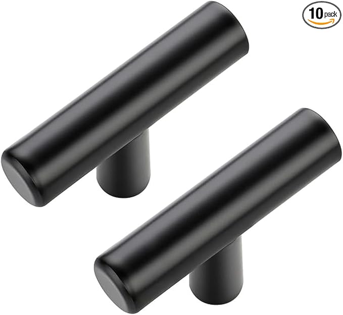 JOY DECOR 10 Pack Cabinet Knobs, Black Cabinet Handles, 2in Kitchen Cabient Knobs, Single Hole Drawer Knobs for Dresser Drawers