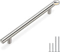 homdiy (100 Pack) Drawer Pulls Brushed Nickel Cabinet Pulls HD201SN Cabinet Hardware Euro Style Drawer Handles 6-1/4in Hole Centers Kitchen Cabinet Handles Cupboard Handles