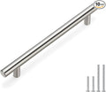 homdiy (10 Pack) Drawer Pulls Brushed Nickel Cabinet Pulls HD201SN Cabinet Hardware Euro Style Drawer Handles 6-1/4in Hole Centers Kitchen Cabinet Handles Cupboard Handles